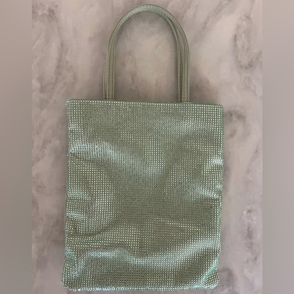 ZARA rhinestone mini tote bag green (pre owned) - Picture 11 of 13